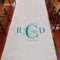 Classic Deco Monogram Personalized Aisle Runner Plain White Oasis Blue (Pack of 1)-Aisle Runners-Dark Pink-JadeMoghul Inc.