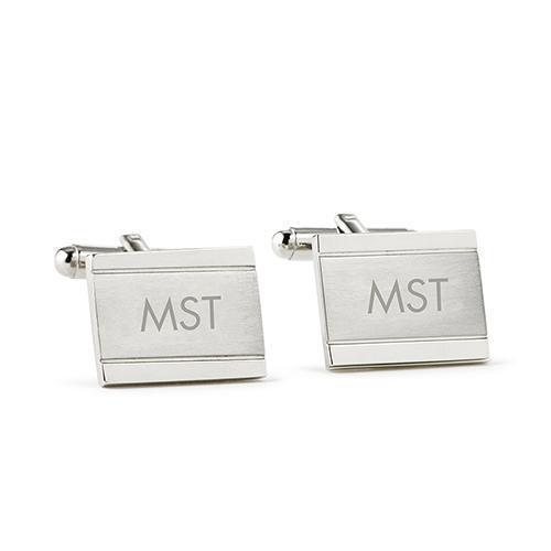 Classic Edward Cuff Links Rhodium Plated (Pack of 1)-Personalized Gifts By Type-JadeMoghul Inc.