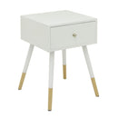 Classic End Table-Side Tables and End Tables-White & Beige-Wood-Matte-JadeMoghul Inc.