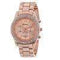 Classic Heavy Chain Quartz Watch With Crystal Encrusted Dial-Rose Gold-JadeMoghul Inc.