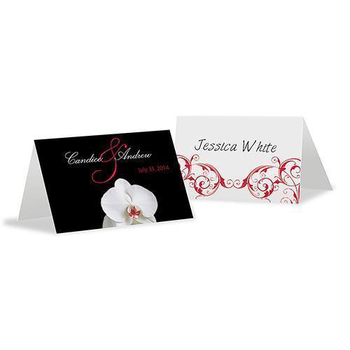 Classic Orchid Place Card With Fold Plum (Pack of 1)-Table Planning Accessories-Vintage Gold-JadeMoghul Inc.