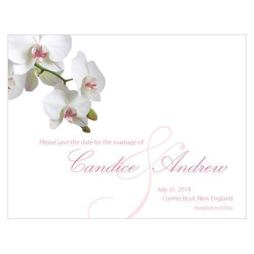 Classic Orchid Save The Date Card Plum (Pack of 1)-Weddingstar-Plum-JadeMoghul Inc.