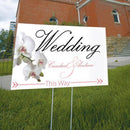 Classic Orchid Wedding Directional Sign Plum (Pack of 1)-Wedding Signs-Red-JadeMoghul Inc.