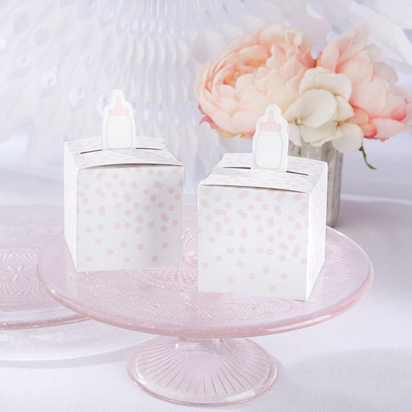 Classic Pink Baby Bottle Favor Box (3 Sets of 24)-Favor Boxes Bags & Containers-JadeMoghul Inc.