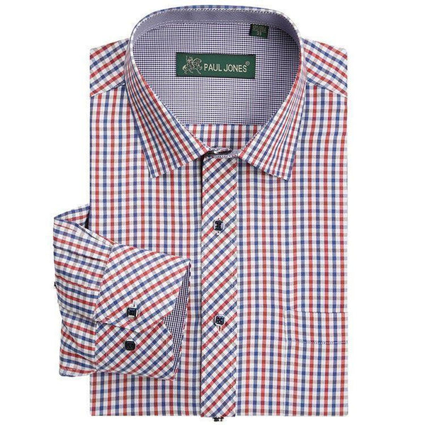 Classic Plaid Shirt / Dress Shirt / Business Formal Shirt-5601-Asian size S-JadeMoghul Inc.