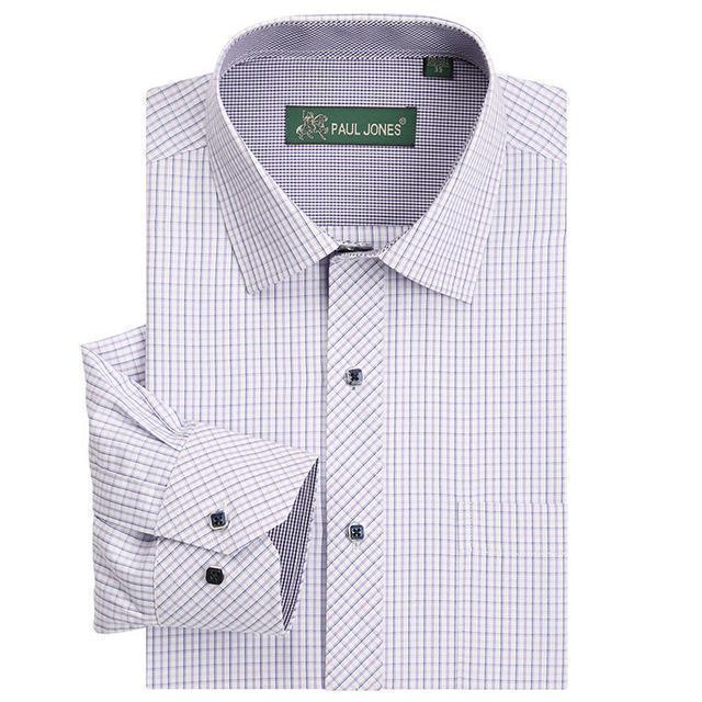 Classic Plaid Shirt / Dress Shirt / Business Formal Shirt-5602-Asian size S-JadeMoghul Inc.