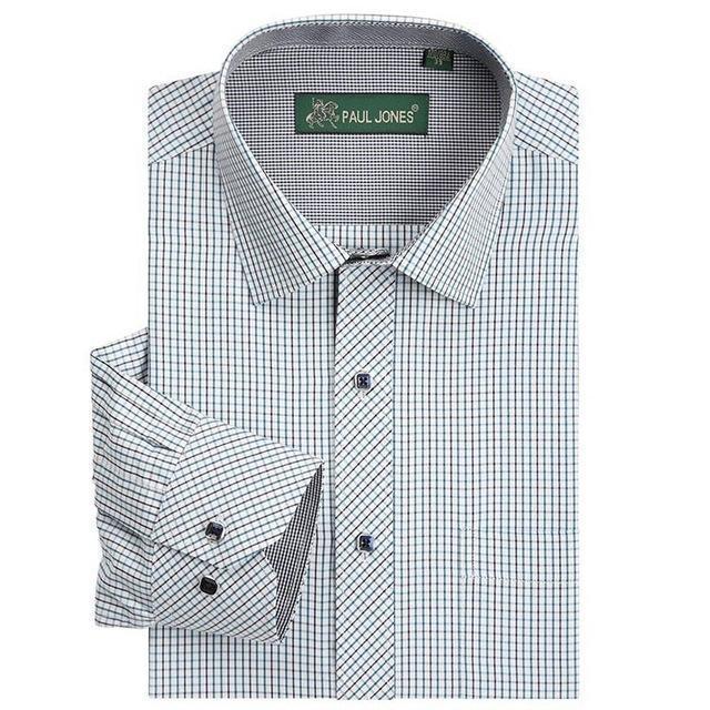Classic Plaid Shirt / Dress Shirt / Business Formal Shirt-5605-Asian size S-JadeMoghul Inc.