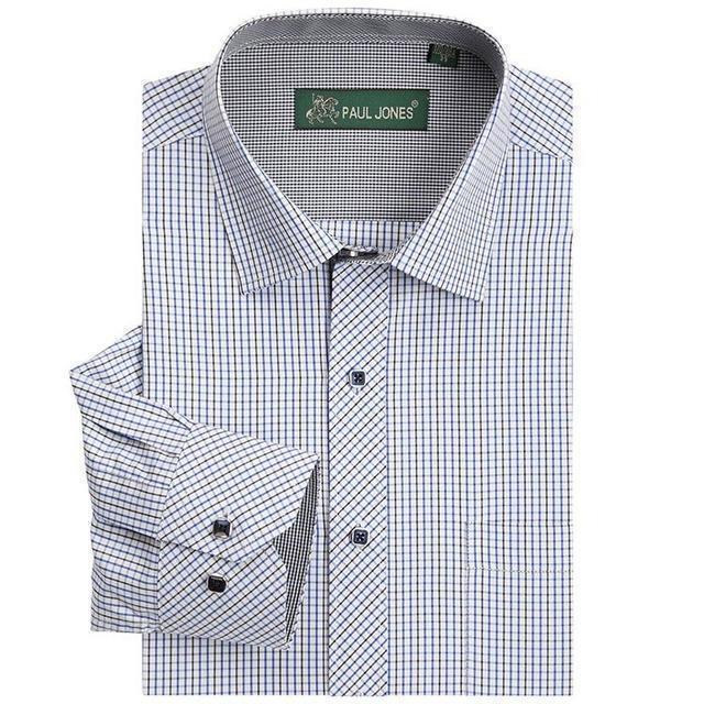 Classic Plaid Shirt / Dress Shirt / Business Formal Shirt-5606-Asian size S-JadeMoghul Inc.