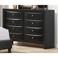 Classic Rubber Wood Dresser With 8 Drawers Black-Dressers-Black-Rubber WoodPlywoodMDFParticle BoardVeneer-JadeMoghul Inc.