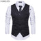 Classic Sleeveless Waistcoat For Men - New Striped Suit Vest - Slim Fit Formal Vest-Black-S-JadeMoghul Inc.