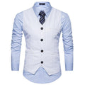 Classic Sleeveless Waistcoat For Men - New Striped Suit Vest - Slim Fit Formal Vest-White-S-JadeMoghul Inc.