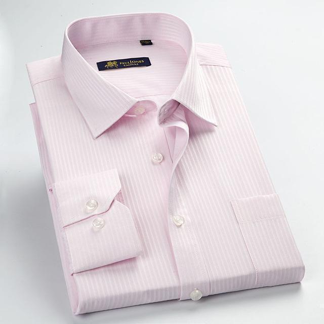 Classic Striped Men Dress Shirt / Long Sleeve Business Formal Shirt-5511-Asian size S-JadeMoghul Inc.