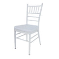 Classic Style Aluminum Chair with Slatted Backrest and Tapered Legs, Glossy White-Accent Chairs-White-Aluminum-JadeMoghul Inc.