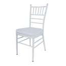 Classic Style Aluminum Chair with Slatted Backrest and Tapered Legs, Glossy White-Accent Chairs-White-Aluminum-JadeMoghul Inc.