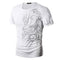 Classical Leisure Print T Shirts Men's Novelty Dragon Printing Tatoo Male O Neck T Shirts Short Sleeve 5 Colors TX70 P-White-Asian Size 2XL-JadeMoghul Inc.