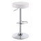 Classy Backless Adjustable Height Bar Stool, White-Bar Stools and Counter Stools-White-Metal/Upholstery-White-JadeMoghul Inc.