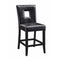 Classy Counter Height Chair with Vinyl Cushion, Black, Set of 2-Armchairs and Accent Chairs-Black-Wood/Vinyl-Cappuccino-JadeMoghul Inc.