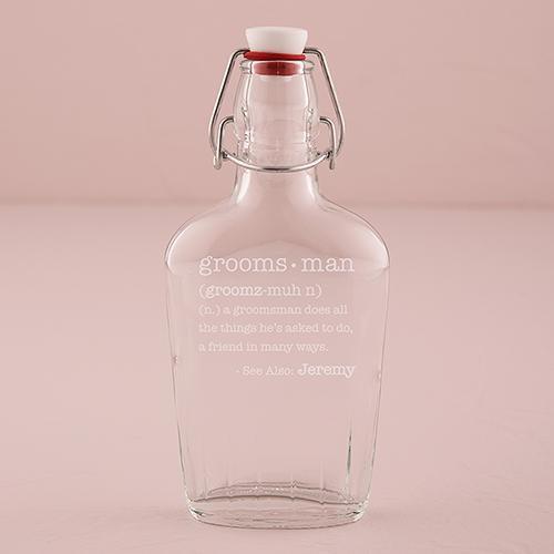 Clear Glass Hip Flask (Pack of 1)-Wedding Favor Stationery-JadeMoghul Inc.