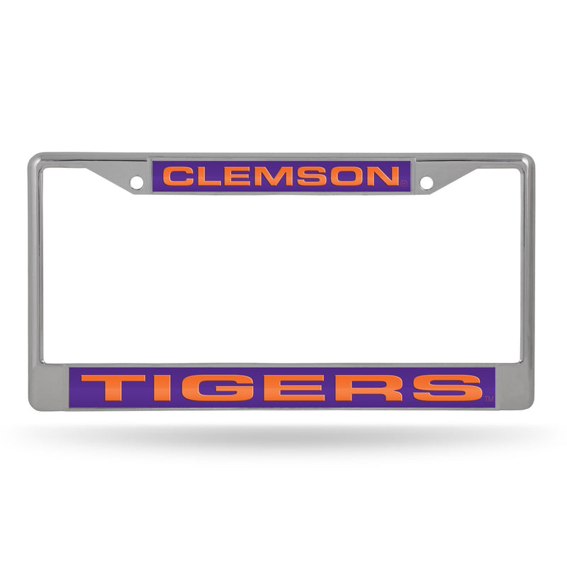 License Plate Frames Clemson Laser Chrome Frame