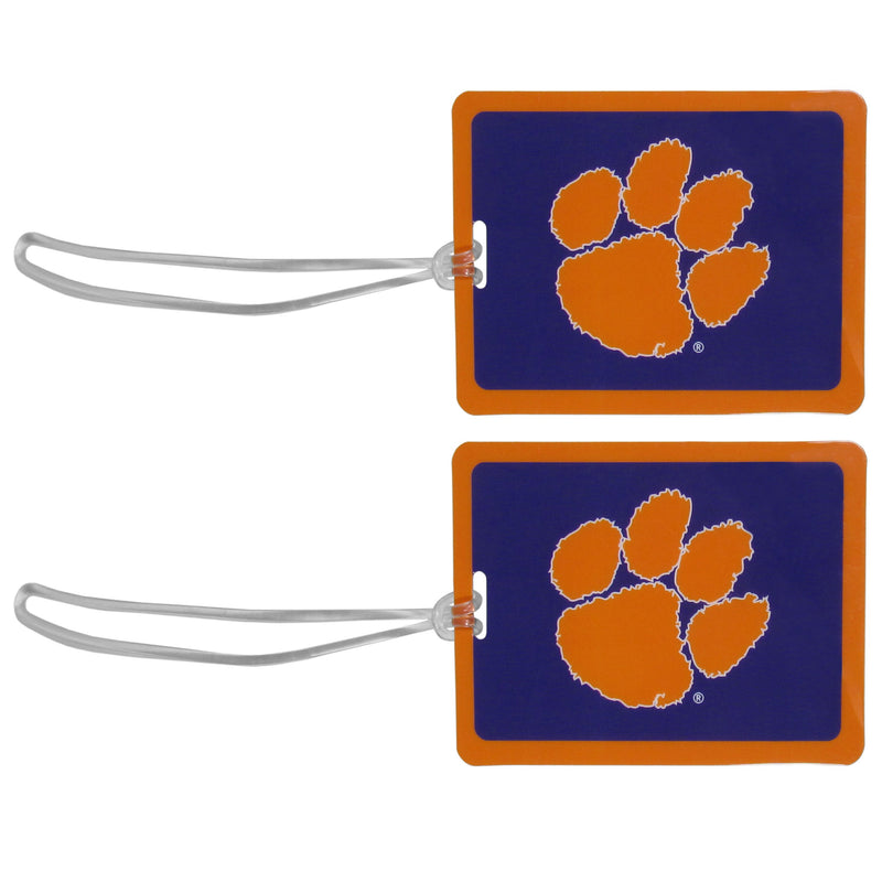 Clemson Tigers Vinyl Luggage Tag, 2pk-Luggage Accessories-JadeMoghul Inc.