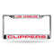 Subaru License Plate Frame Clippers Laser Chrome Frame White Background With Red Letters