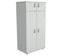 Closets Wardrobe Closet - 63" White Melamine and Engineered Wood Wardrobe with 4 Doors HomeRoots