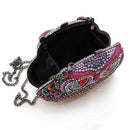 Clutch Purse LO2368 Ruthenium White Metal Clutch with Top Grade Crystal