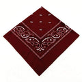 CN Fashion Cotton Bandana Headbands Square Scarf 55cm*55cm Black Red Paisley Printed Hairbands For Women/Men/Boys/Girls AExp