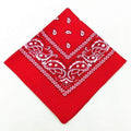 CN Fashion Cotton Bandana Headbands Square Scarf 55cm*55cm Black Red Paisley Printed Hairbands For Women/Men/Boys/Girls AExp