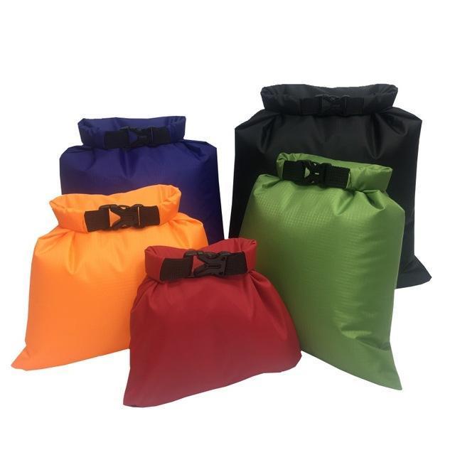 Coated silicone fabric pressure waterproof dry bag Storage Pouch Rafting Canoeing Boating dry bag 1.5/2.5/3.5/4.5/6 L-China-5pcs mix color-JadeMoghul Inc.