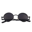 Coating Mirrored Sunglasses / Round Circle Sun-Glasses-C01 Black-JadeMoghul Inc.