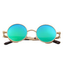 Coating Mirrored Sunglasses / Round Circle Sun-Glasses-C05 Gold Green-JadeMoghul Inc.