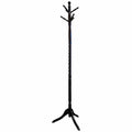 Coatracks and Umbrella Stands Sturdy Wooden Twist Hall Tree Coat Rack, Dark Brown Benzara