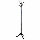 Coatracks and Umbrella Stands Sturdy Wooden Twist Hall Tree Coat Rack, Dark Brown Benzara