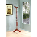 Coatracks and Umbrella Stands Traditional Wooden Coat Rack With Spining Top, Brown Benzara