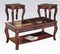 Coffee Table Sets Overture Coffee & End Table Set, Cherry Brown, Pack of 3 Pieces Benzara