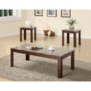 Coffee Table Sets Solid Modern Style 3 piece occasional table set, Brown Benzara