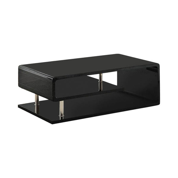 Coffee Tables Ninove Contemporary Style Coffee Table, Black Benzara