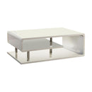 Coffee Tables Ninove I Contemporary Style Coffee Table, White Benzara