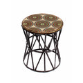 Coffee Tables Round Metal Accent Table,Multicolor Benzara