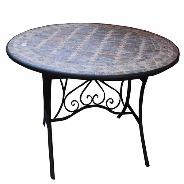Coffee Tables Round Mosaic Table, Multicolor Benzara