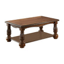 Coffee Tables Rubber Wood Ash Burl Coffee Table, Brown Benzara