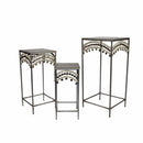 Coffee Tables Set Of 3 Metalic Accent Table, Silver Benzara