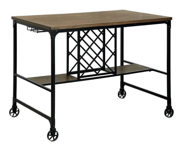 Coffee Tables Silvia I Industrial Counter Table In Oak Finish Benzara