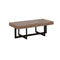 Coffee Tables Solid Wood Coffee Table with Two Side Drawer and Metal Base, Brown and Black Benzara