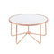 Coffee Tables Striking Coffee Table, Frosted Glass & Rose Gold Benzara
