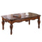 Coffee Tables Vintage Rectangular Wooden Coffee Table with Fluted Legs, Cherry Brown Benzara