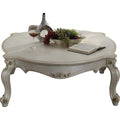 Coffee Tables Vintage Style Wooden Coffee Table with Scrolled Apron and Cabriole Legs, Pearl White Benzara