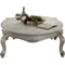 Coffee Tables Vintage Style Wooden Coffee Table with Scrolled Apron and Cabriole Legs, Pearl White Benzara