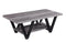 Zigzag Contemporary Solid Wooden Coffee Table With Bottom Shelf, Gray And Black